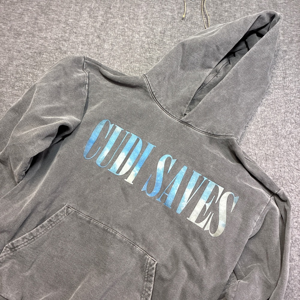 Kid Cudi Coachella 2019 Baptized In Fire Hoodie Mens Large Grey Cudi Saves